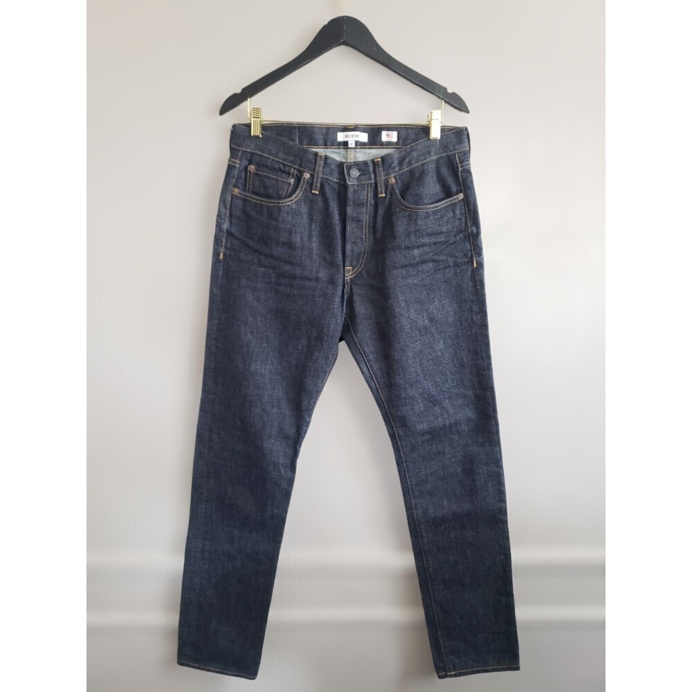 Re/Done Jean Mens 32x33 Blue Straight Fit Button Fly Made In The USA New